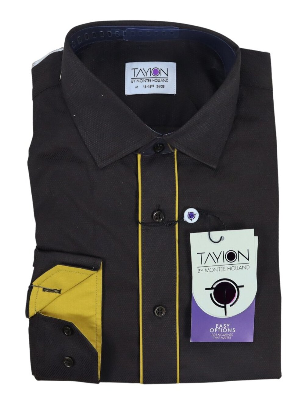 Tayion by Montee Holland Slim Fit Lightly Textured Men's Button Down Shirt NWT